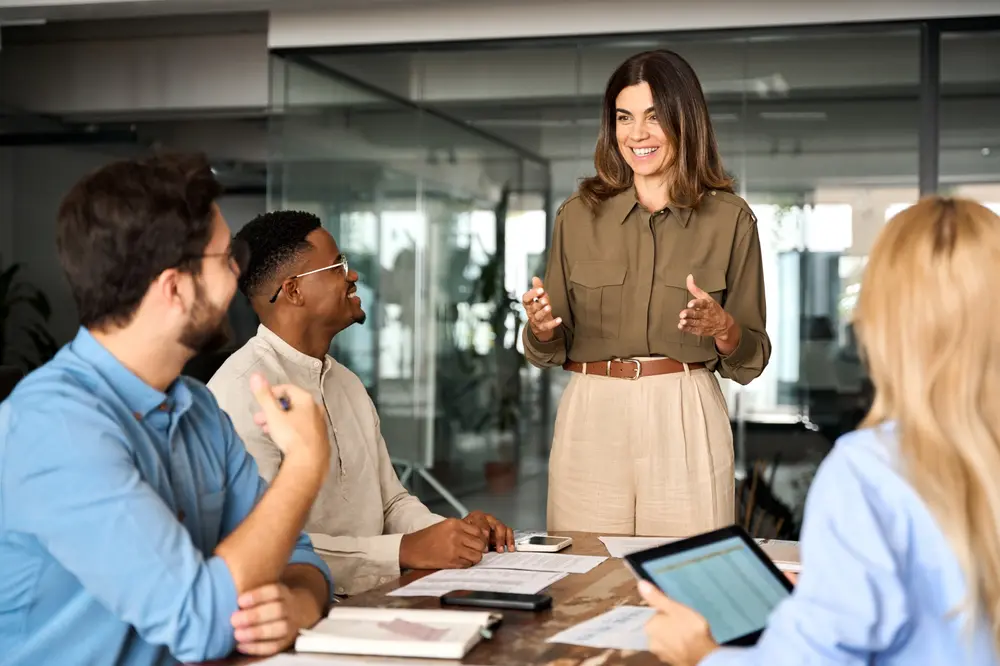 Leader in a meeting