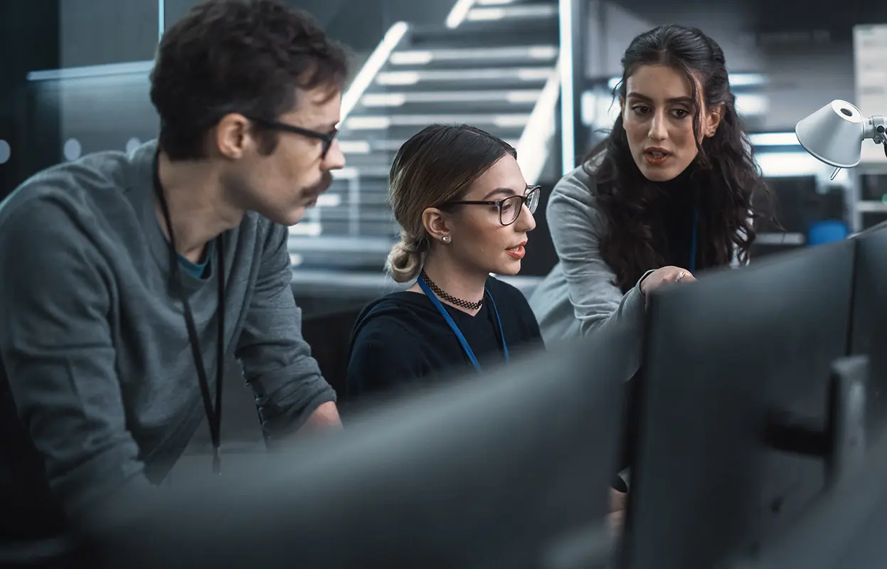 Information technology professionals working